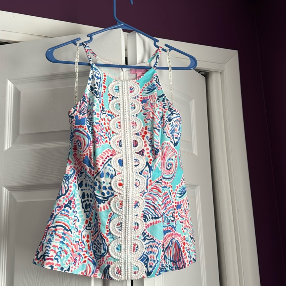 Lilly Pulitzer size 4 tank top blue seashells